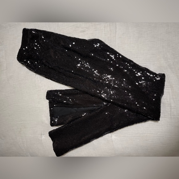 WAYF small Black sequin pants - Picture 1 of 8